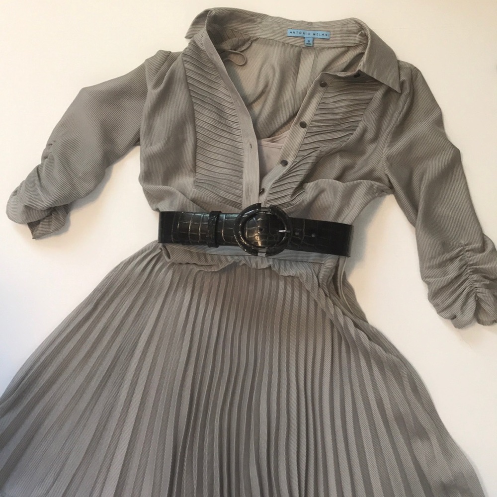 Antonio Melani grey pleated dress